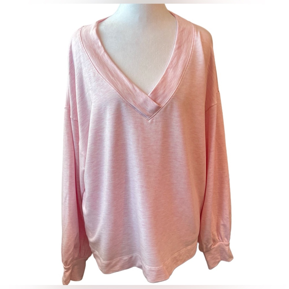 Travis Mathew Light Pink Cloud Terry V-Neck Tee